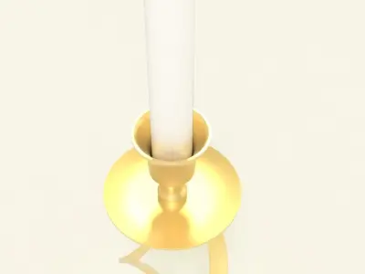 Candlesick golden candle stand 3D model