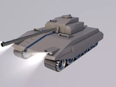 Tank model with light 3D model