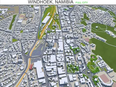 Windhoek Namibia 40km Low-poly 3D model
