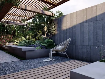 3D Exterior Scene 3D model design garden and landscape 3D model 29