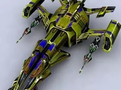 3DRT - Sci-Fi Fighters Fleet  -  Fighter 18 Low-poly 3D model