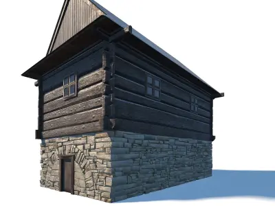 Granary Building - Slav Architecture Low-poly 3D model