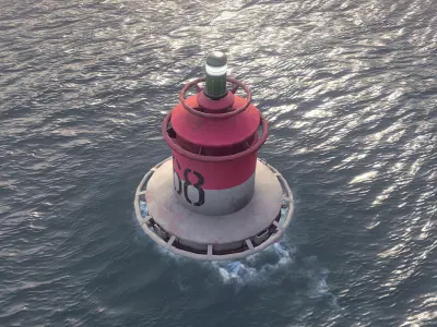 Buoy River RB-4-02 Right Drift Mark Low-poly 3D model