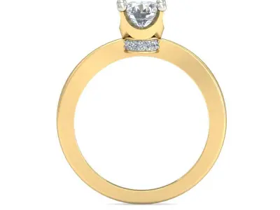 Yellow gold diamond ring-VJR49 3D print model