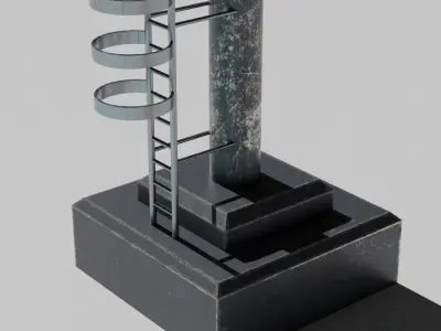 sci-fi light post Low-poly 3D model