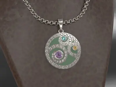Pendant With Diamonds 3D print model purchase