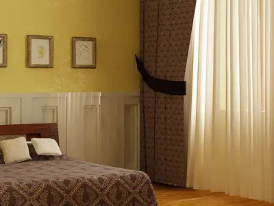 apartment living room in hotel 3D model