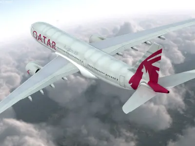  Airbus A330-200 Qatar Airways Rigged for Maya 