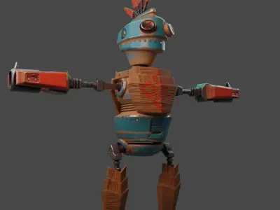 Toybot-robot model robot Low-poly 3D model