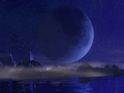 Fantasy Sea side View 3D Model Animated 3D model