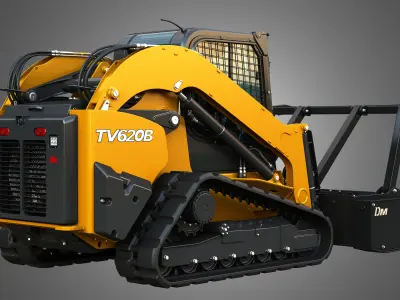 TV620B Compact Track Loader - Drum Mulcher 3D model