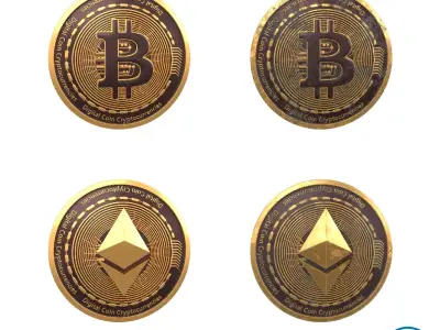 Cryptocurrency Pack 01 3D model