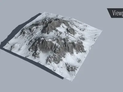 Mountain Snow Low-poly 3D model