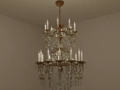Baroque Chandelier 3D model