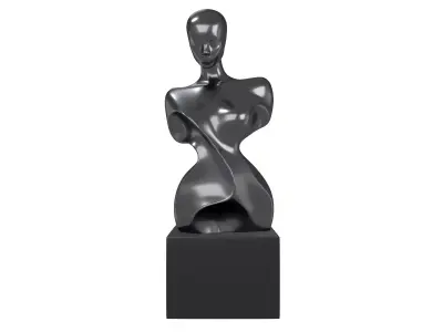 Abstract Woman Half Body Shape Sculpture v2 007 Low-poly 3D model