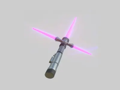 Star Wars Lightsaber Crossguard 03 Pink - SciFi Weapon Low-poly 3D model