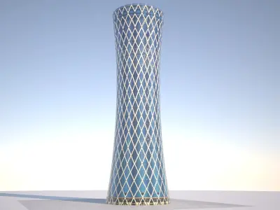 Tornado Tower low poly 3D model