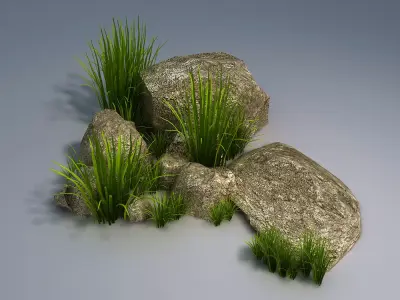 Bushes - Gravel 01 3D model