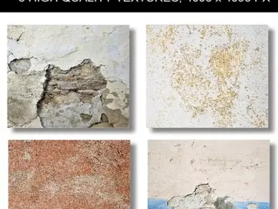 8 x Different High Quality PBR Old Wall  Texture