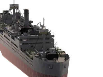 WW2 US NAVY HEAVY ARMED TRANSPORTER 3D model