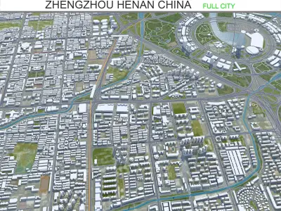 Zhengzhou Henan China 150km Low-poly 3D model