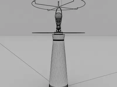 CERAMIC COLUMN TABLE LAMP 3D model