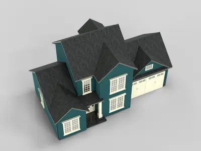 British House Design 01T3 Low-poly 3D model