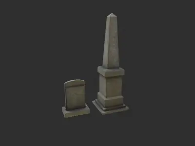 Gravestones Low-poly 3D model buy