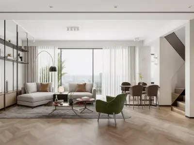 Modern Living Room Interior  Elegant and Contemporary Design 3D model