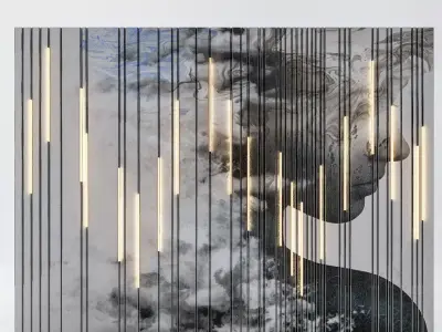 Wall decorative panel light Dynamic model Pre-Inst lighting 3D model