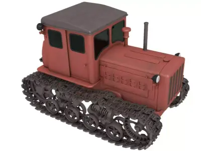 Soviet Crawler Tractor DT54 3D model