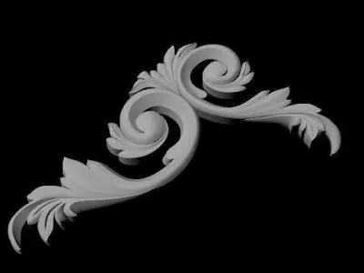 dekor ornate gold letter f 3D model