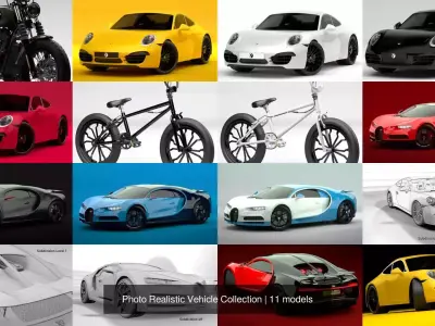 Photo Realistic Vehicle Collection 3D Model Pack