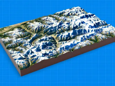 Mountain landscape 3D model 14