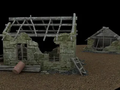 Derelict Buildings Lightwave obj 3D model