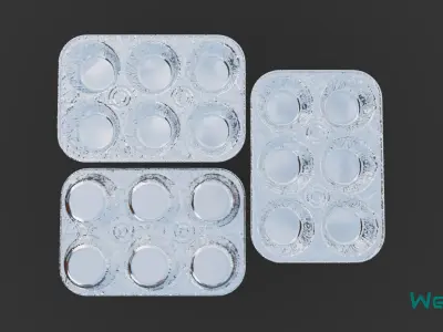 Disposable Aluminum Cupcake Muffin Pans Low-poly 3D model