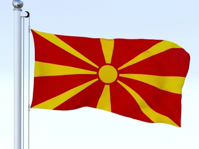 Animated Macedonia Flag Low-poly 3D model