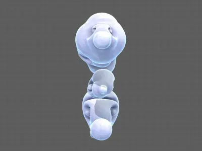 Clouds cartoon V04 Low-poly 3D model