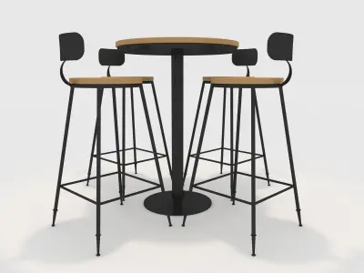 Bar Table And Chair 1 3D model