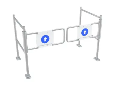 Supermarket Dual Mechanical with Barrier Swing Gate 3D model