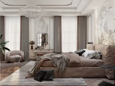 bedroom interior full scene 3D model 3D model