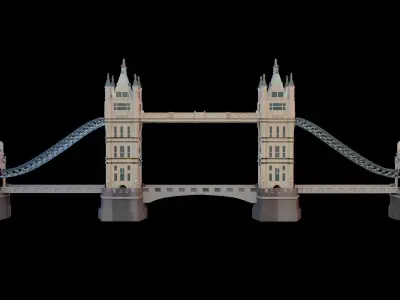Tower Bridge London Low-poly 3D model