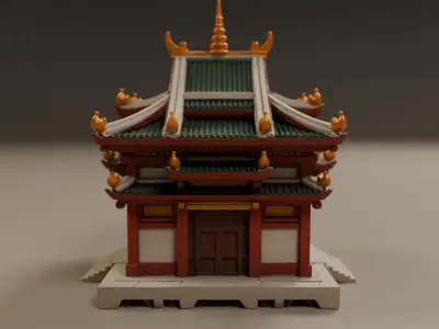 chinese temple 3D print model