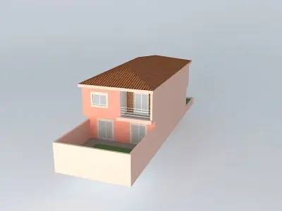Orange house architecture Free 3D model