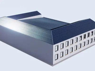 Fire station Low-poly 3D model