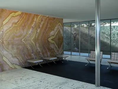 Mies van der Rohe Barcelona Pavilion 3D model