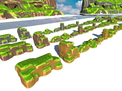 Cliff Rocks Collection Low-poly 3D model