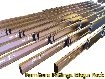 Furniture Fittings Mega Pack - Slides 3D model