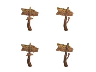 Guidepost Pack 80-89 Low-poly 3D model