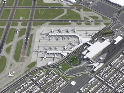 Chicago - Midway Airport - MDW Low-poly 3D model